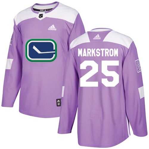 Adidas Canucks #25 Jacob Markstrom Purple Authentic Fights Cancer Stitched NHL Jersey